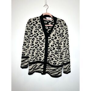 Vintage Ami Knits Cardigan Sweater Womens 8 Preppy Retro 90's USA Mob Wife Grand